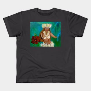 Hawaiian Hula Girl 1 Kids T-Shirt